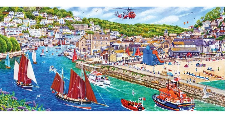 GIBSONS Panoramatické puzzle Přístav Looe, Cornwall 636 dílků