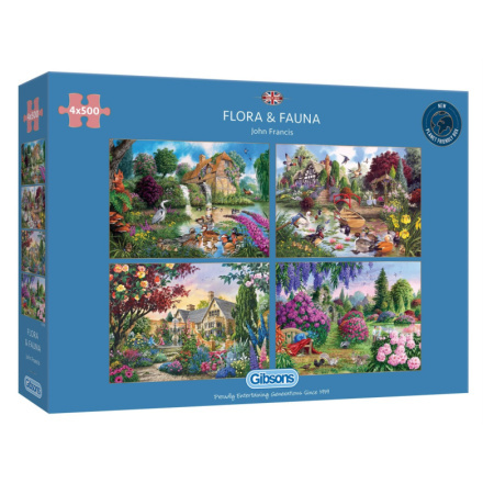 GIBSONS Puzzle Flora & Fauna 4x500 dílků