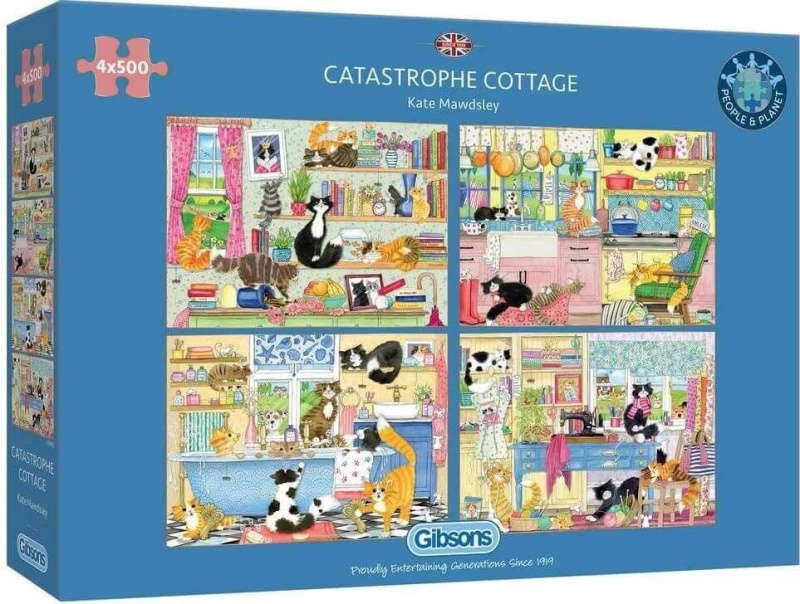 Gibsons puzzle Kočičí katastrofa 4×500 dílků