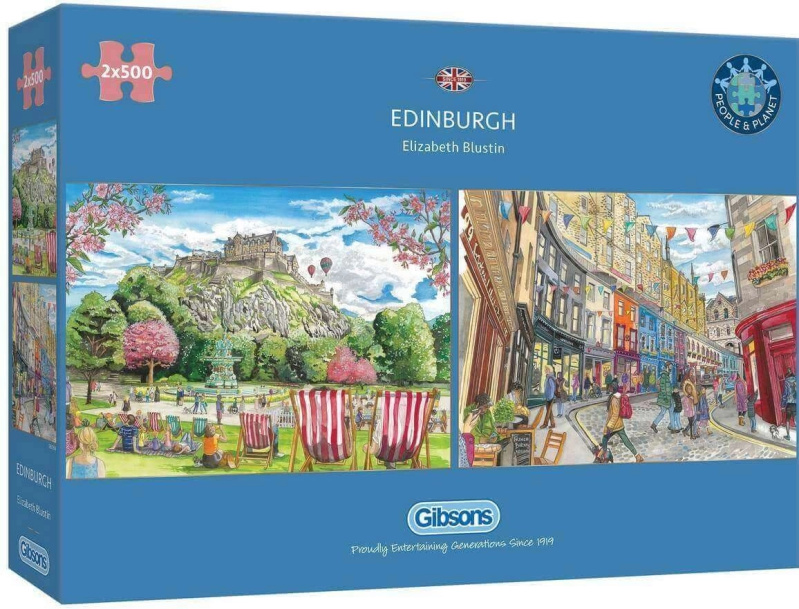 Gibsons puzzle Edinburgh 2×500 dílků