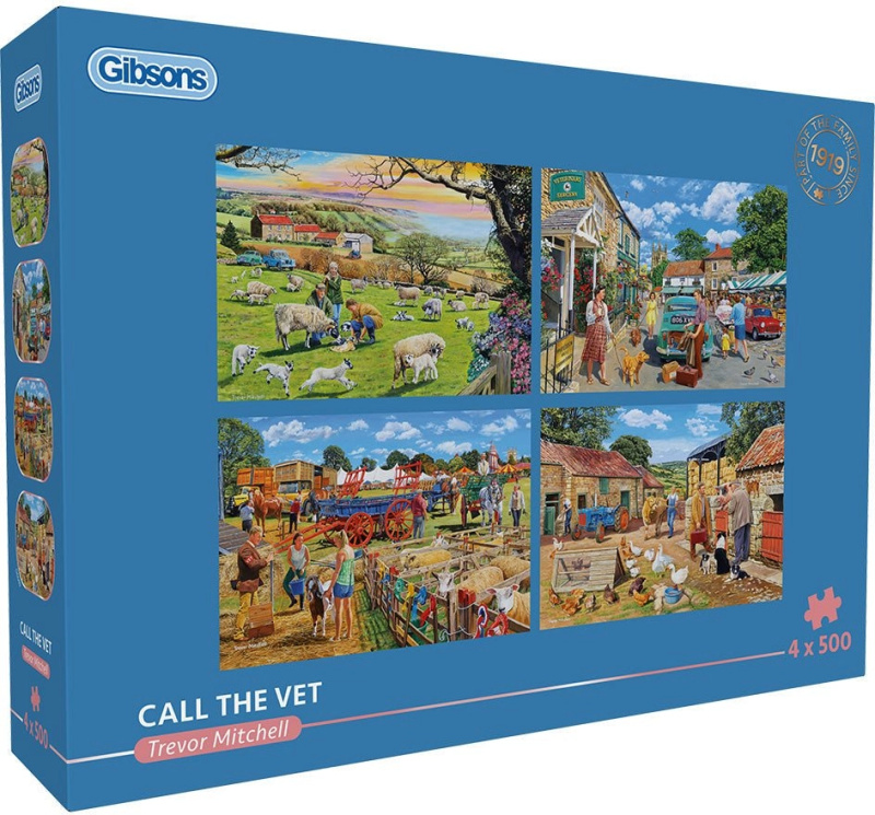 Gibsons Puzzle Zavolejte veterináře 4x500 dílků