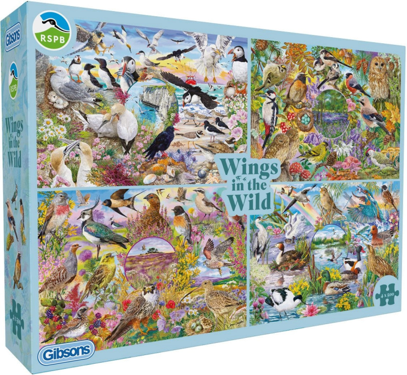 Gibsons RSPB puzzle křídla v divočině 4×500 dílků