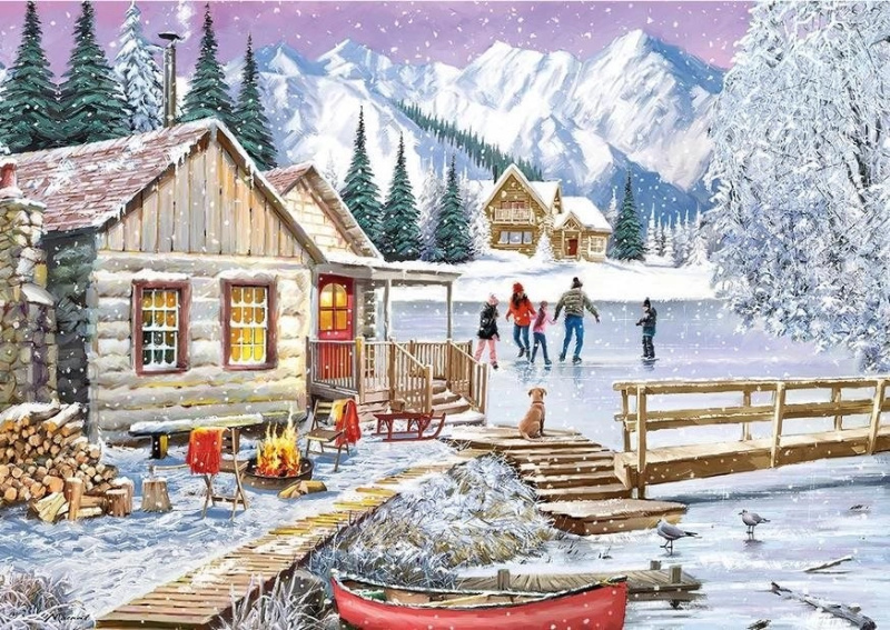 GIBSONS Puzzle Zima na chatě 1000 dílků