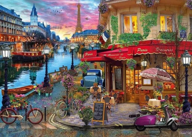 Puzzle západ slunce nad Seinou 1000 dílků GIBSONS
