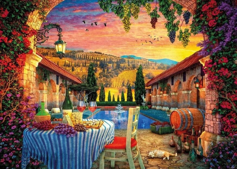 GIBSONS Puzzle Západ slunce v Toskánsku 1000 dílků
