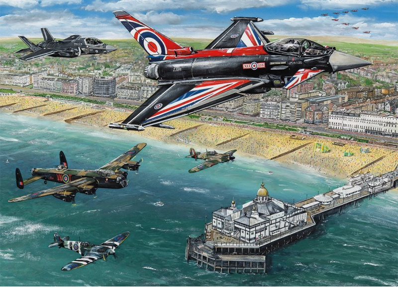 Puzzle letecká show nad Eastbourne 1000 dílků GIBSONS