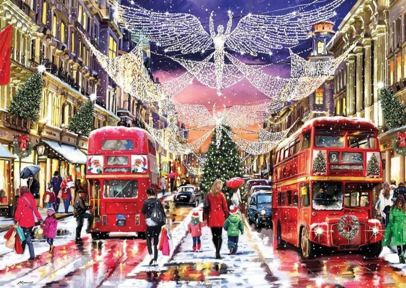 Puzzle Vánoční Regent Street 1000 dílků GIBSONS