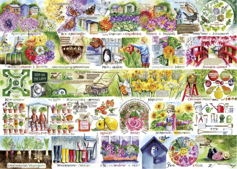 GIBSONS Puzzle Trakaře a holínky 1000 dílků
