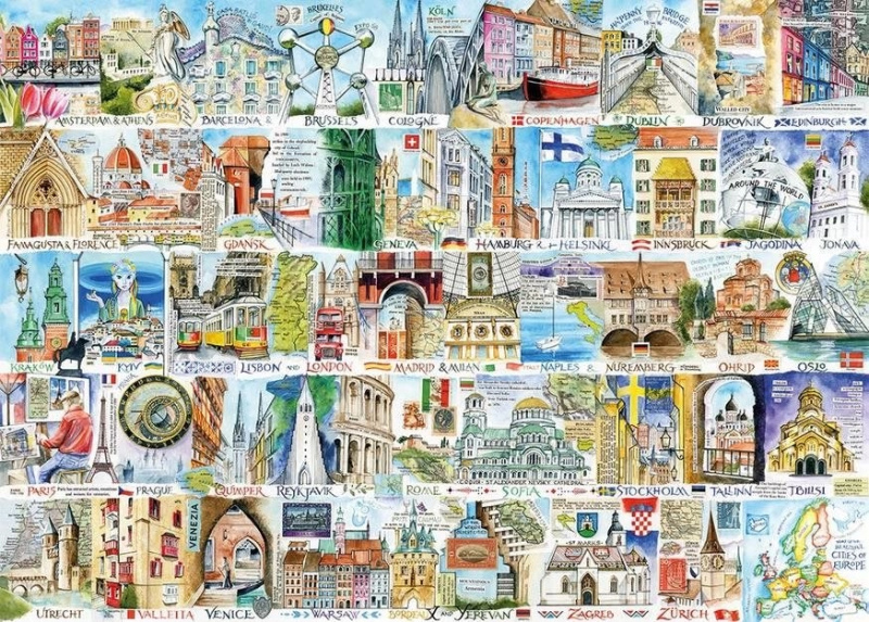 GIBSONS Puzzle Evropské památky 1000 dílků