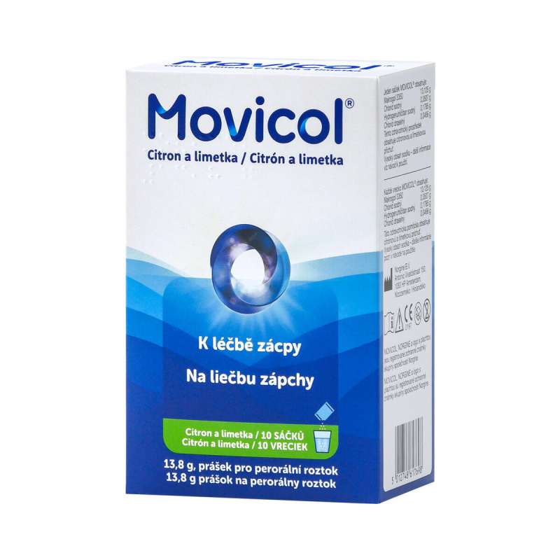 Movicol k léčbě zácpy Citron + limetka sáčky 10x13,8 g
