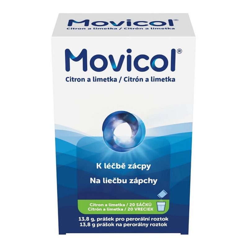 Movicol k léčbě zácpy Citron a limetka sáčky 20x13,8 g