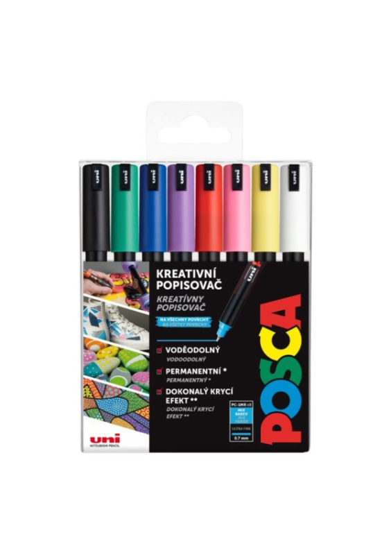 POSCA akrylový popisovač PC-1MR Sada základních barev 8 kusů POSCA
