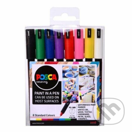 POSCA akrylový popisovač PC-1MR Sada základních barev 8 kusů POSCA