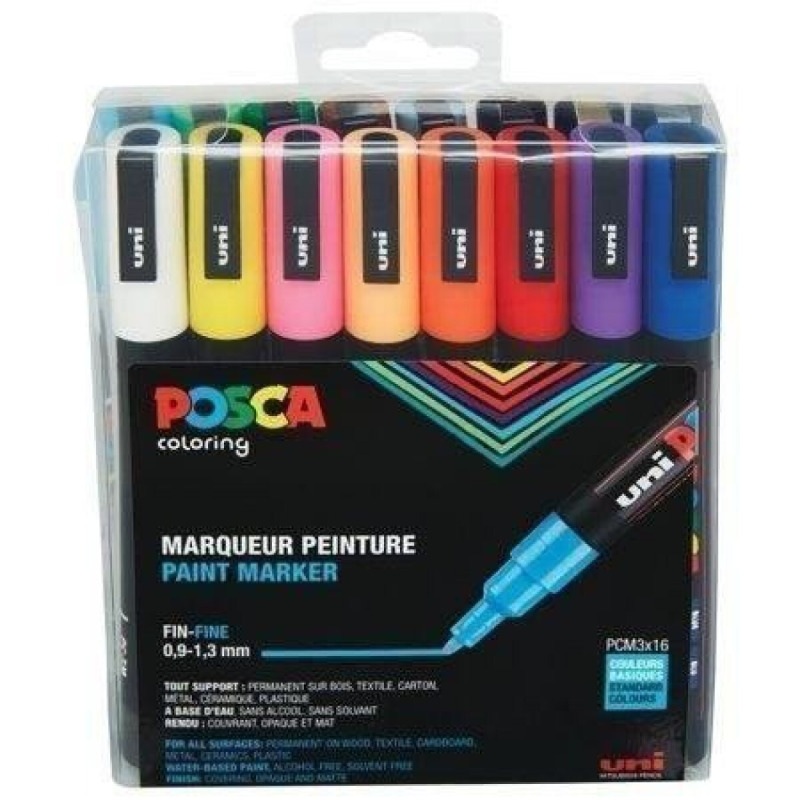 POSCA akrylový popisovač PC-3M MIX barev 16 kusů POSCA