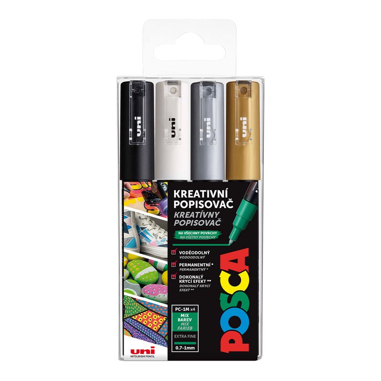 POSCA akrylový popisovač PC-1M Sada 4 barev POSCA