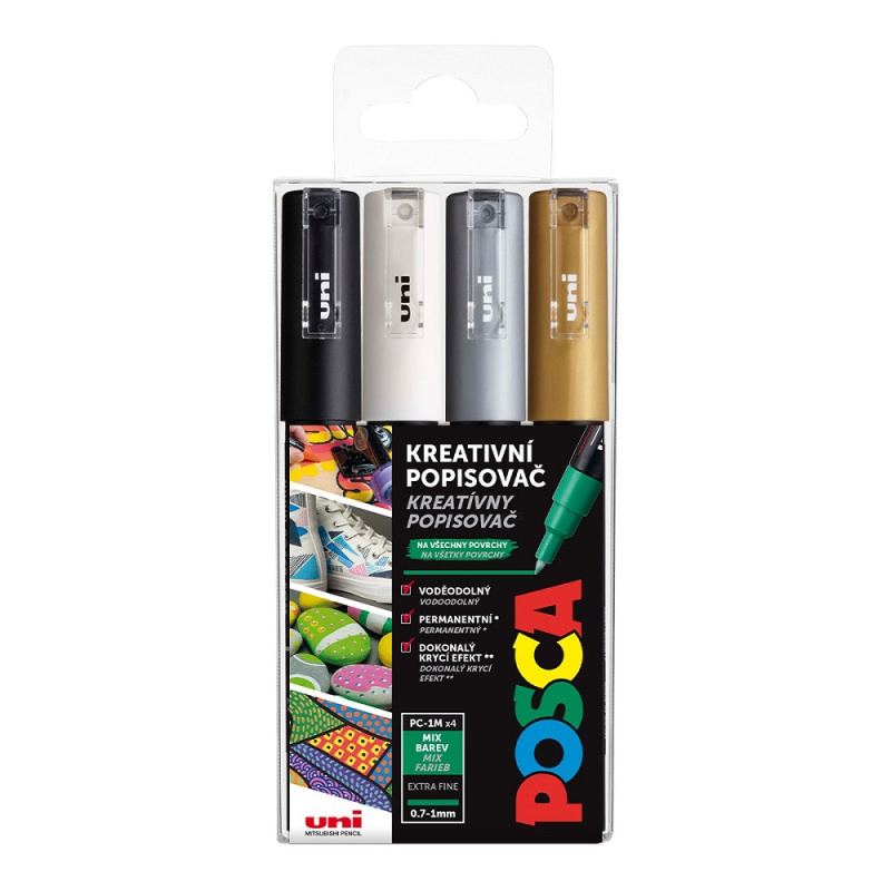POSCA akrylový popisovač PC-1M Sada 4 barev POSCA