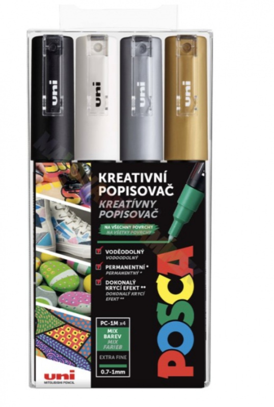 POSCA akrylový popisovač PC-1M Sada 4 barev POSCA