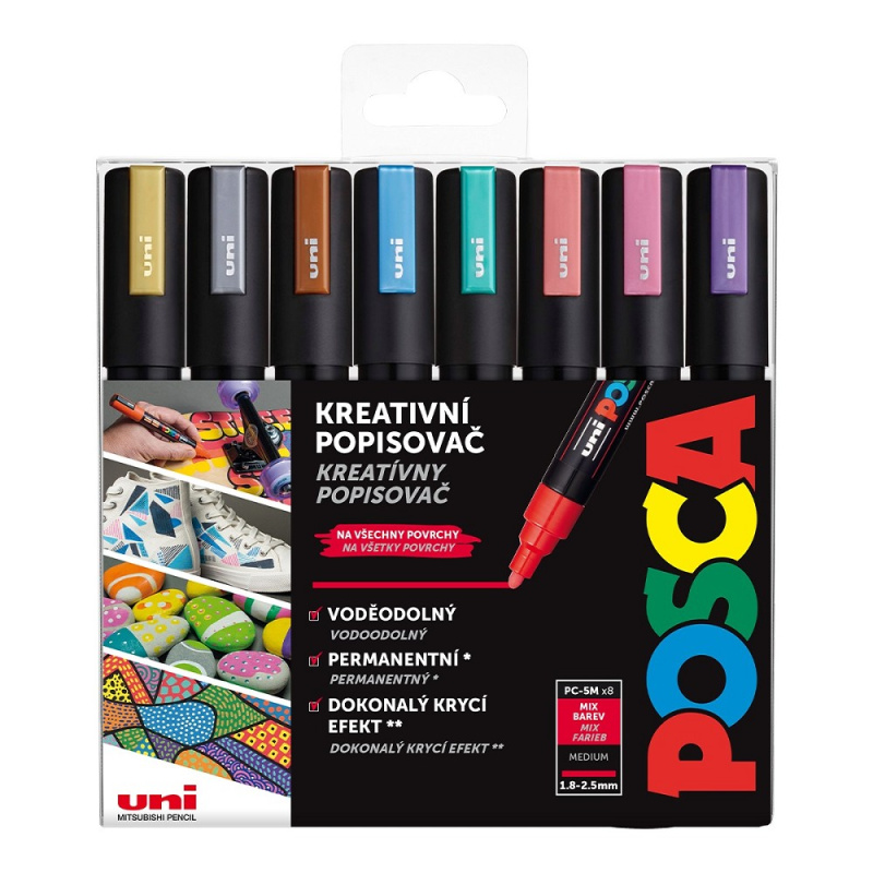 POSCA Sada akrylových popisovačů - matalické barvy 8 ks OFFICE LINE spol. s r.o.