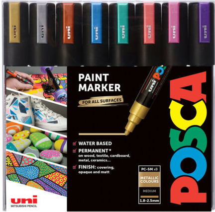 POSCA Sada akrylových popisovačů - matalické barvy 8 ks OFFICE LINE spol. s r.o.