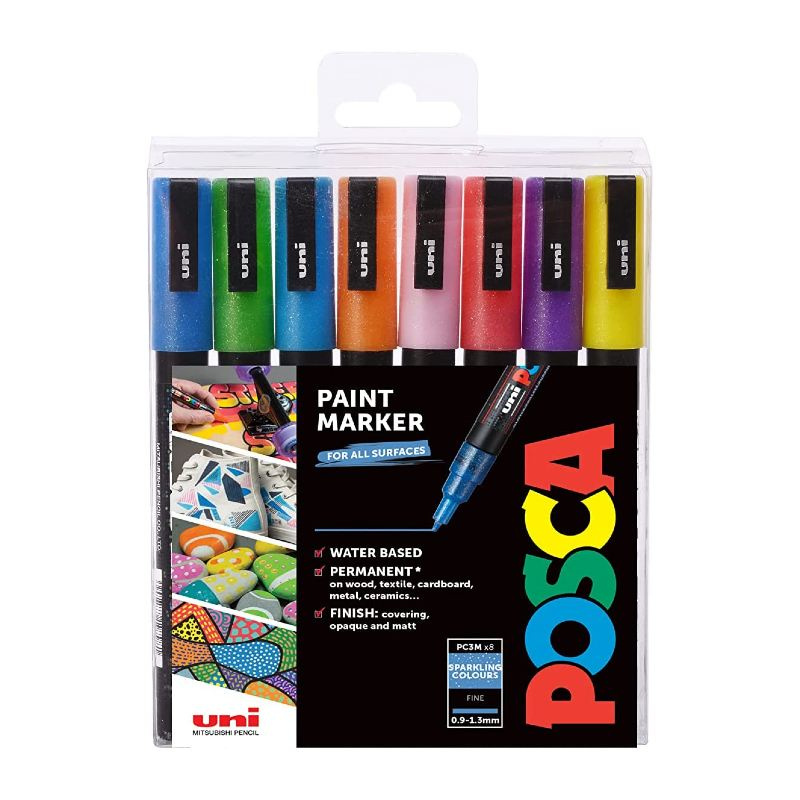 POSCA Sada akrylových popisovačů - třpytivé barvy 8 ks OFFICE LINE spol. s r.o.