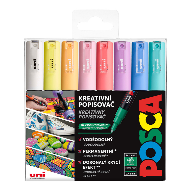 POSCA Sada akrylových popisovačů - pastelové barvy 8 ks OFFICE LINE spol. s r.o.