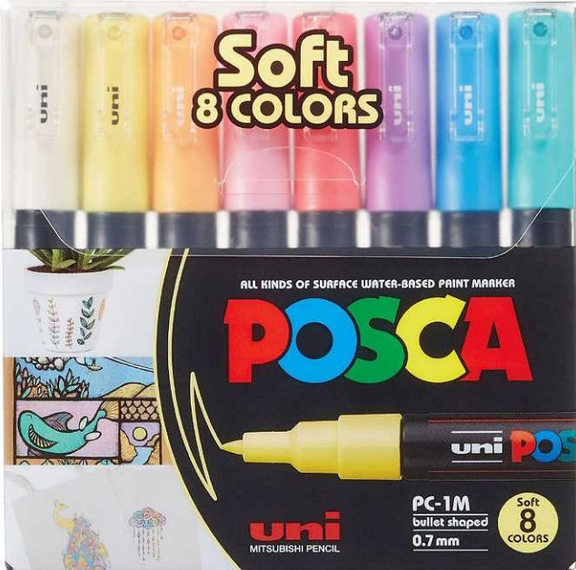 POSCA Sada akrylových popisovačů - pastelové barvy 8 ks OFFICE LINE spol. s r.o.