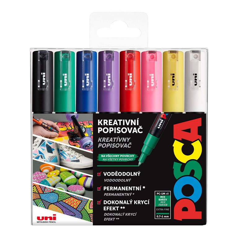POSCA Sada akrylových popisovačů - mix barev 8 ks OFFICE LINE spol. s r.o.