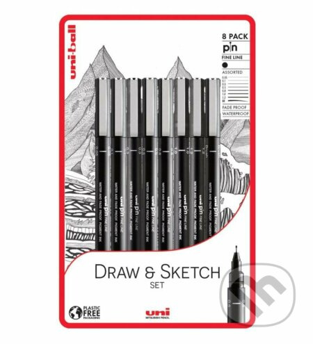 UNI PIN - Draw and Sketch sada 8 ks linerů UNI