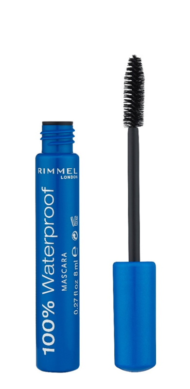Rimmel 100 % Waterproof voděodolná řasenka odstín 001 Black Black 8 ml