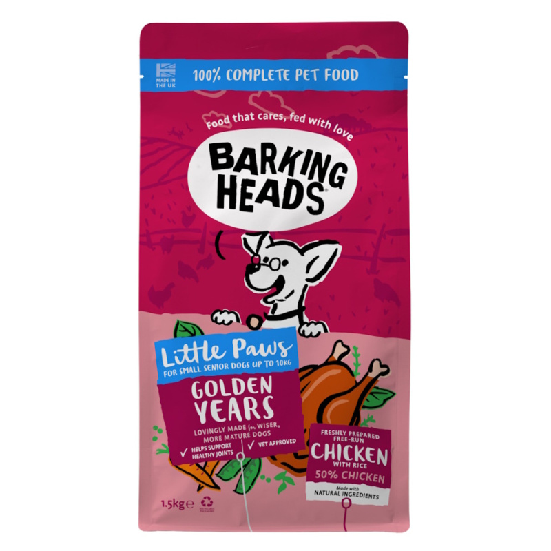 BARKING HEADS Little Paws Golden Years Chicken 1,5kg