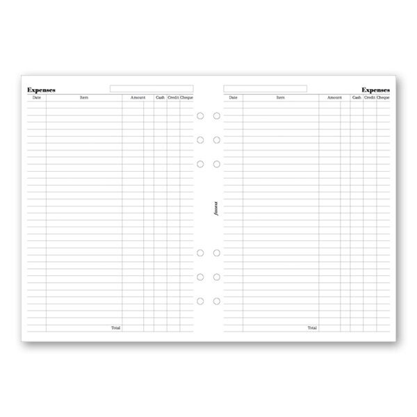 Výdaje náplň A5 k diářům Filofax