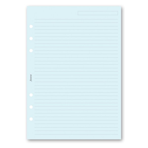 Poznámkový papír, linkovaný, náplň A5 k diářům Filofax modrý