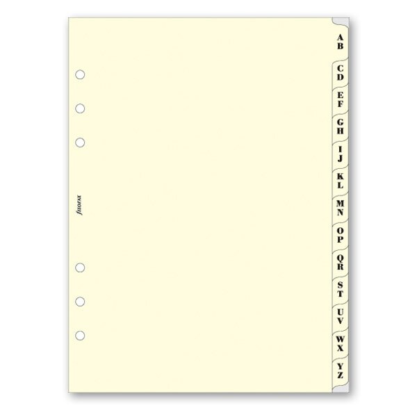 Krajové výřezy, A-Z náplň A5 k diářům Filofax