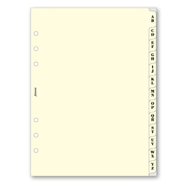 Krajové výřezy, A-Z náplň A5 k diářům Filofax