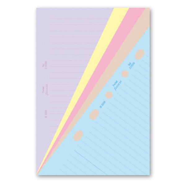 Poznámkový papír, linkovaný, 5 barev náplň kapesních diářů Filofax