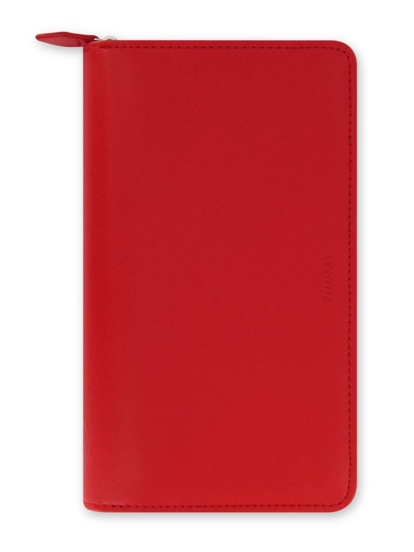Filofax Kroužkový diář 2025 Saffiano osobní compact zip - červený