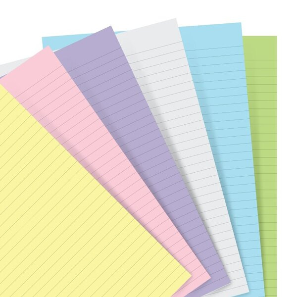 Poznámkový papír, linkovaný, 6 barev náplň kapesních diářů Filofax