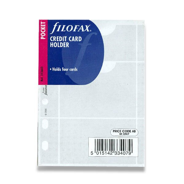 Pouzdro na vizitky náplň kapesních diářů Filofax