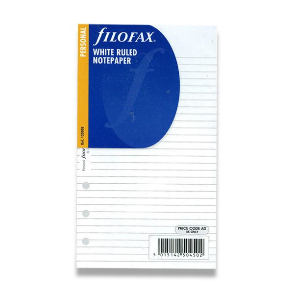 Náhradní listy do Filofax diáře - osobní, A6, linkované