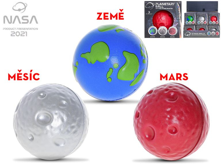NASA antistresový míček 7 cm, mix druhů