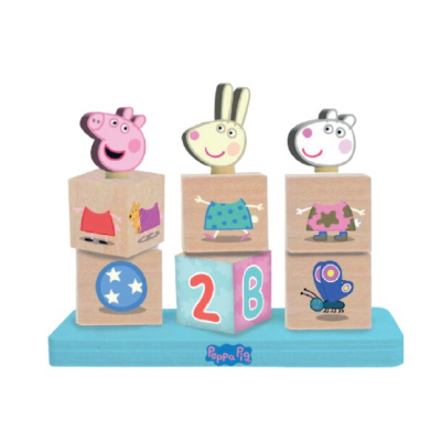 Craft Creative Dřevěné kostky Prasátko Peppa s figurkou
