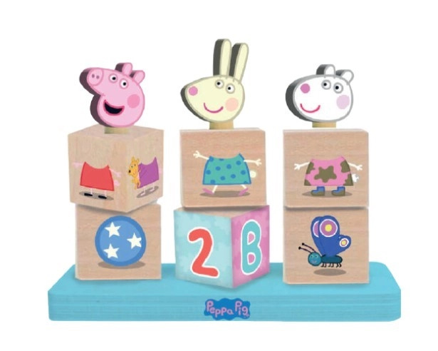 Craft Creative Dřevěné kostky Prasátko Peppa s figurkou