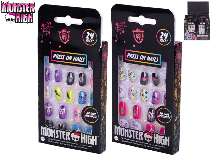 Nalepovací dětské nehty MONSTER HIGH – 24 ks bez lepidla