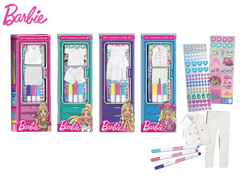 Barbie módní doplňky s fixami – kreativní sada v krabičce