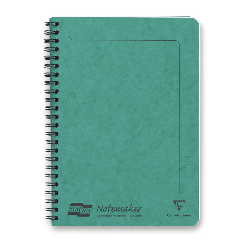 Clairefontaine Europa - kroužkový blok - A5, 60 l., linkovaný, zelený