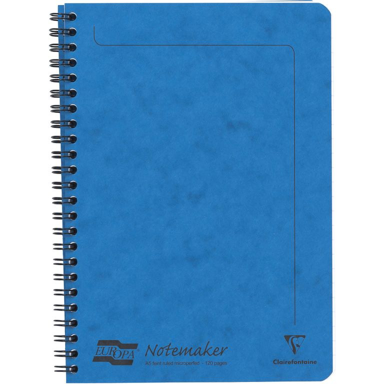 Clairefontaine Europa - kroužkový blok - A5, 60 l., linkovaný, modrý