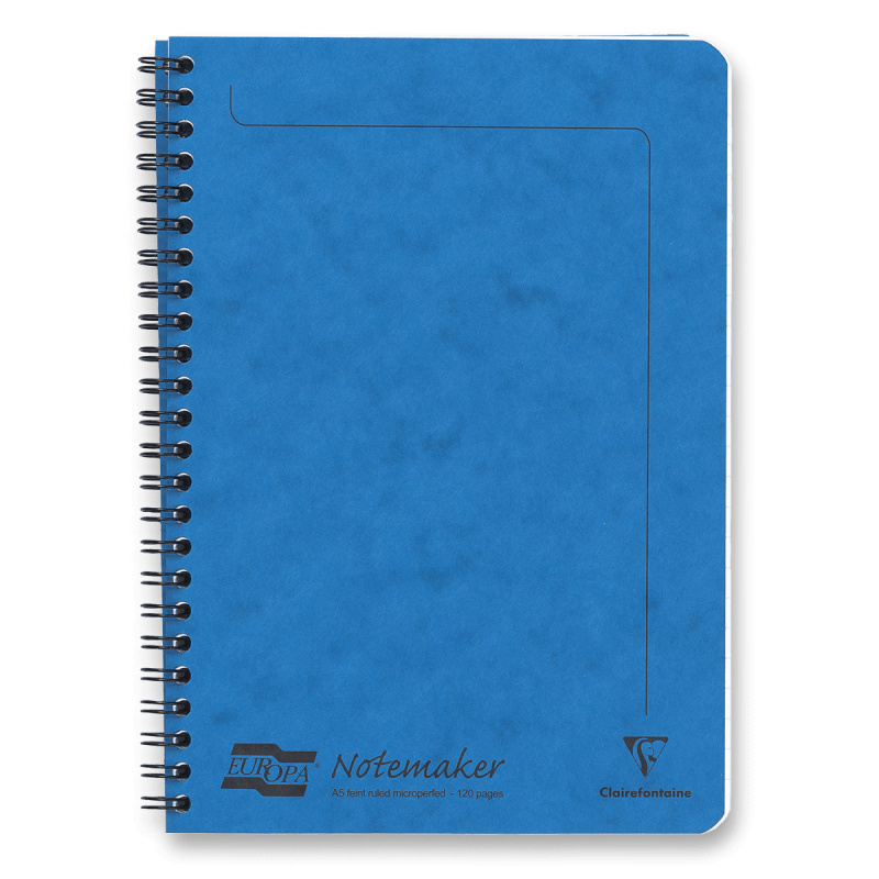Clairefontaine Europa - kroužkový blok - A5, 60 l., linkovaný, modrý