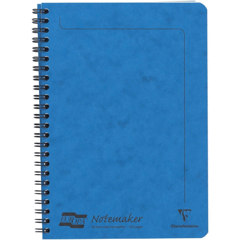 Clairefontaine Europa - kroužkový blok - A5, 60 l., linkovaný, modrý