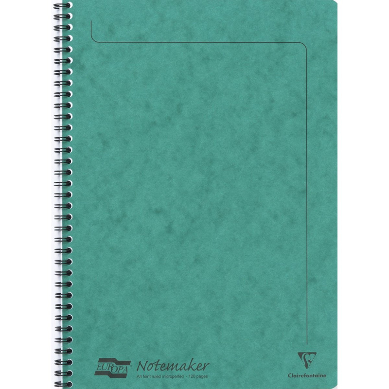 Clairefontaine Europa - kroužkový blok - A4, 60 l., linkovaný, zelený