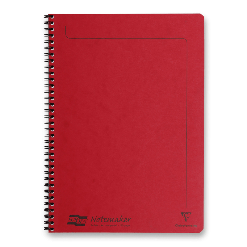 Clairefontaine Europa - kroužkový blok - A4, 60 l., linkovaný, červený